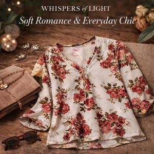 Perception Concept Floral Zip-Front Blouse | Size S